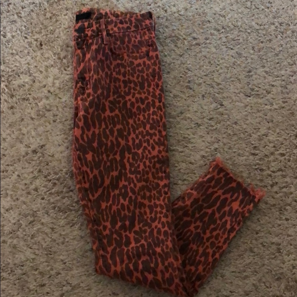 Mother denim animal print orange 🧡🖤🧡